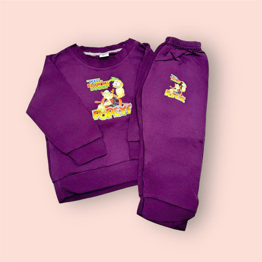 Popeye's Purple Adventure Sweatshirt & Pant Set!