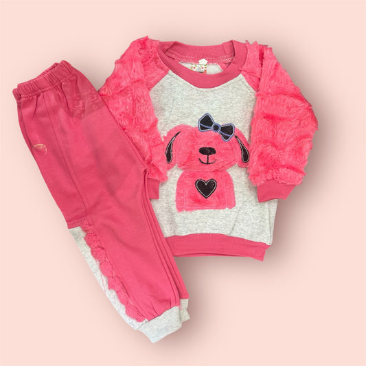 Furry Winter Delight Shirt & Trouser Set for Her