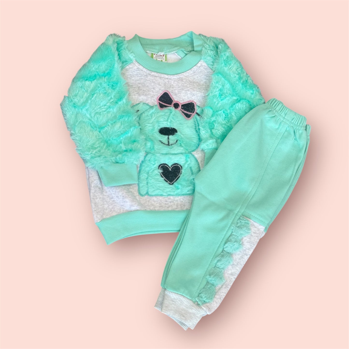 Cozy Winter Furry Shirt & Trouser Set for Her