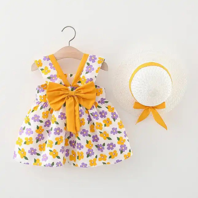 Orange & White Floral Frock